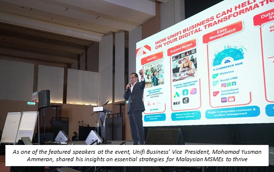 As one of the featured speakers at the event, Unifi Business’ Vice President, Mohamad Yusman Ammeran, shared his insights on essential strategies for Malaysian MSMEs to thrive